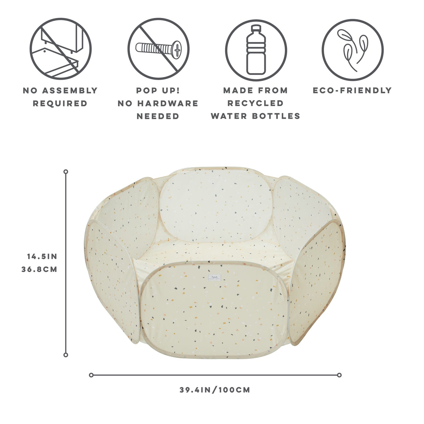 terrazzo beige recycled fabric ball pit