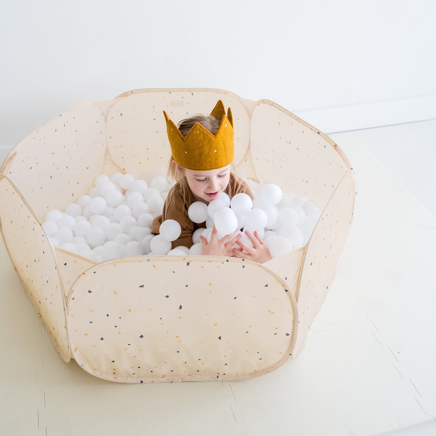 terrazzo beige recycled fabric ball pit