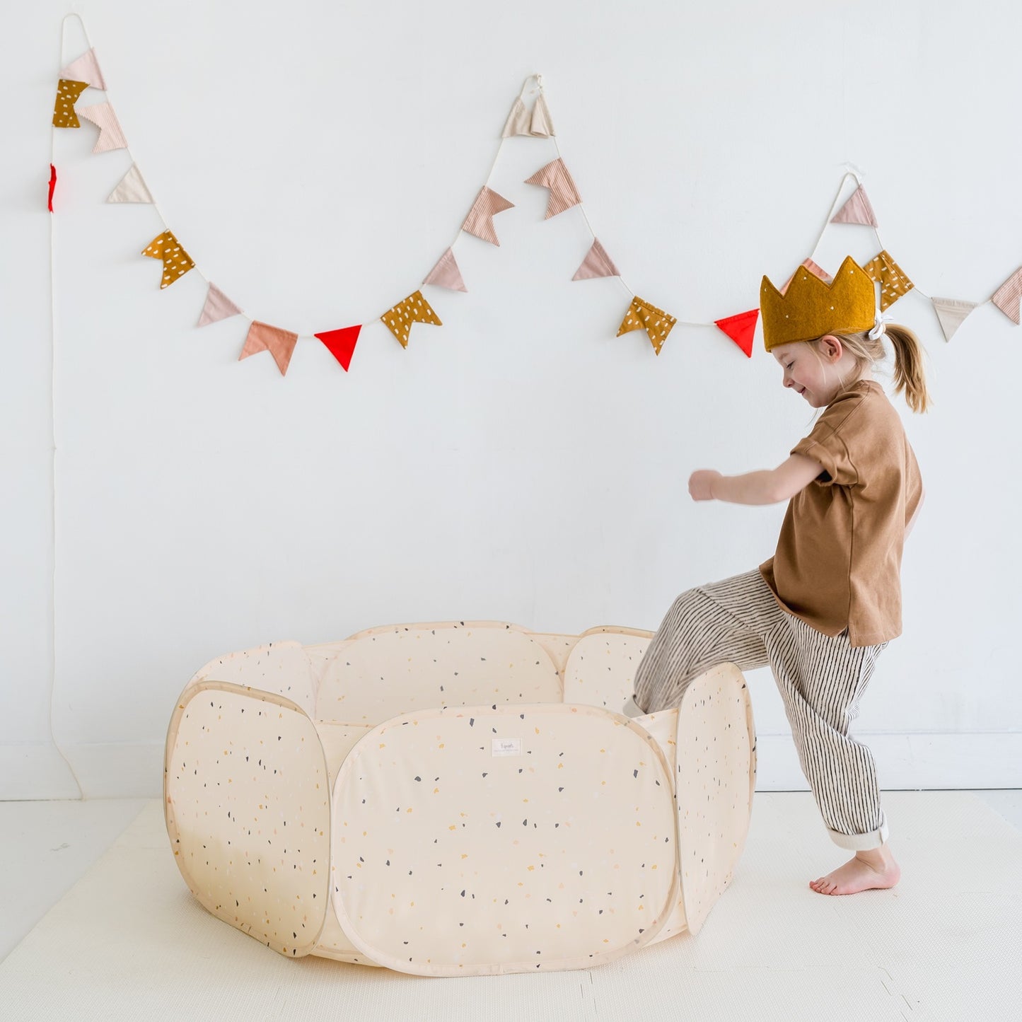 terrazzo beige recycled fabric ball pit