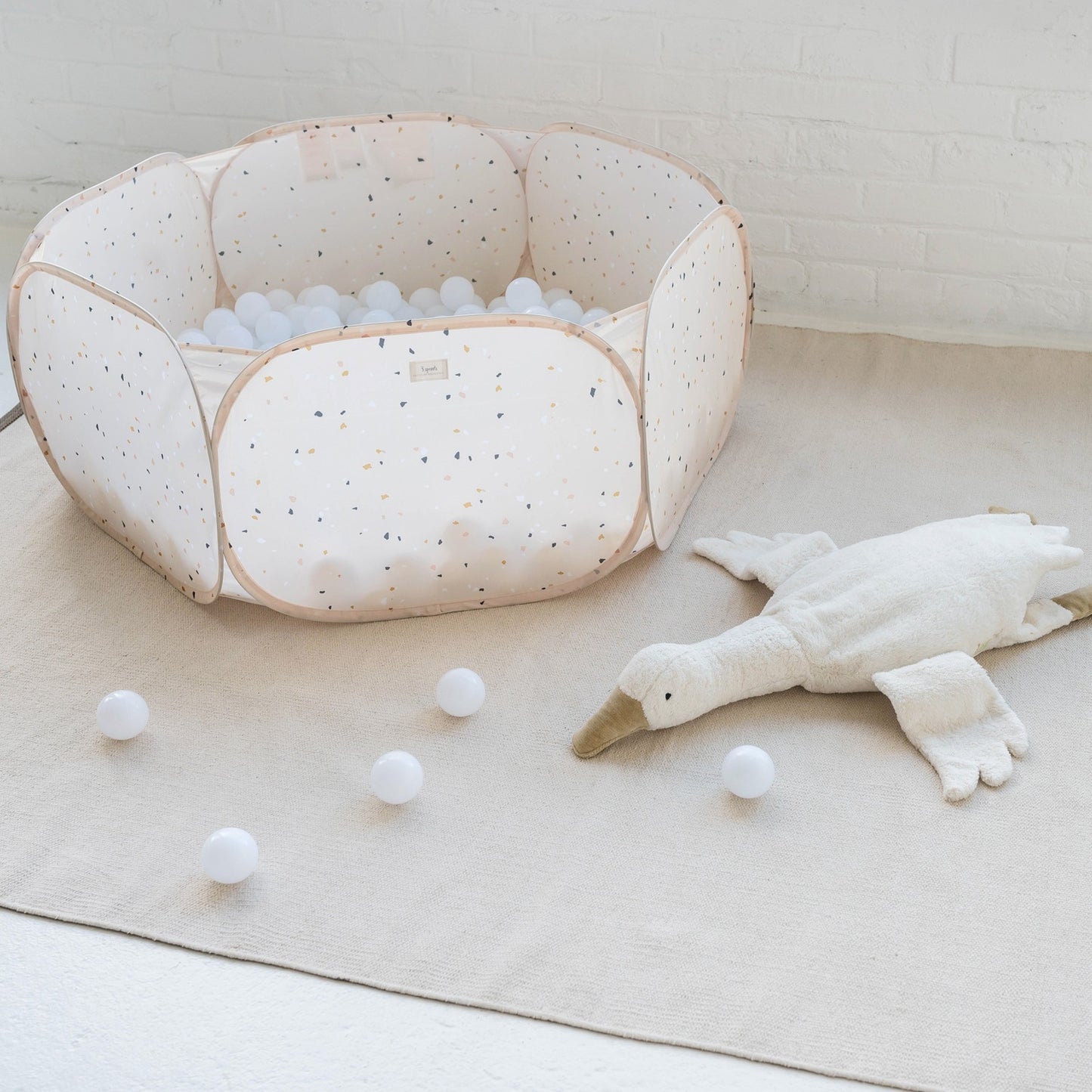 terrazzo beige recycled fabric ball pit