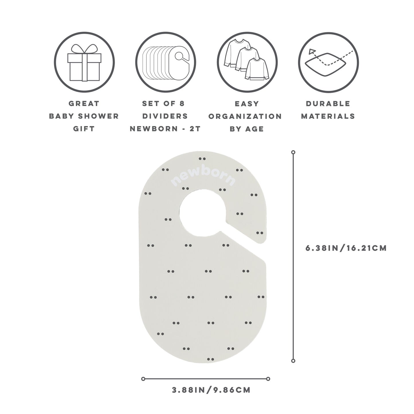 closet dividers (newborn to 24 months) - double dot neutral