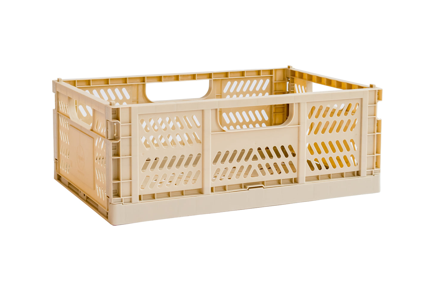 modern folding crate - sand - 2 sizes available