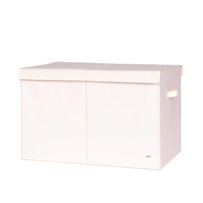 cream recycled fabric folding storage chest