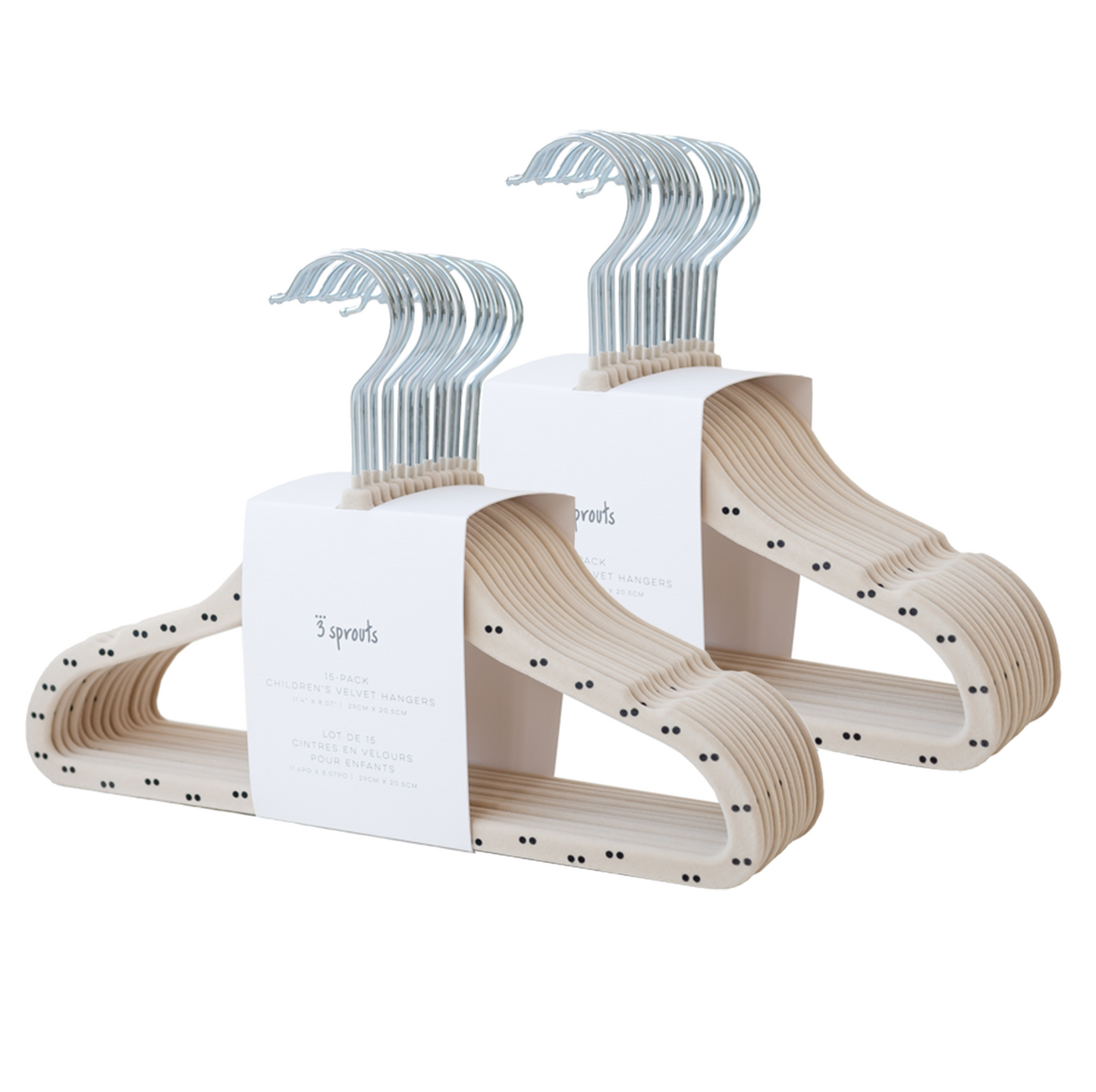 double dot & beige velvet non-slip hangers
