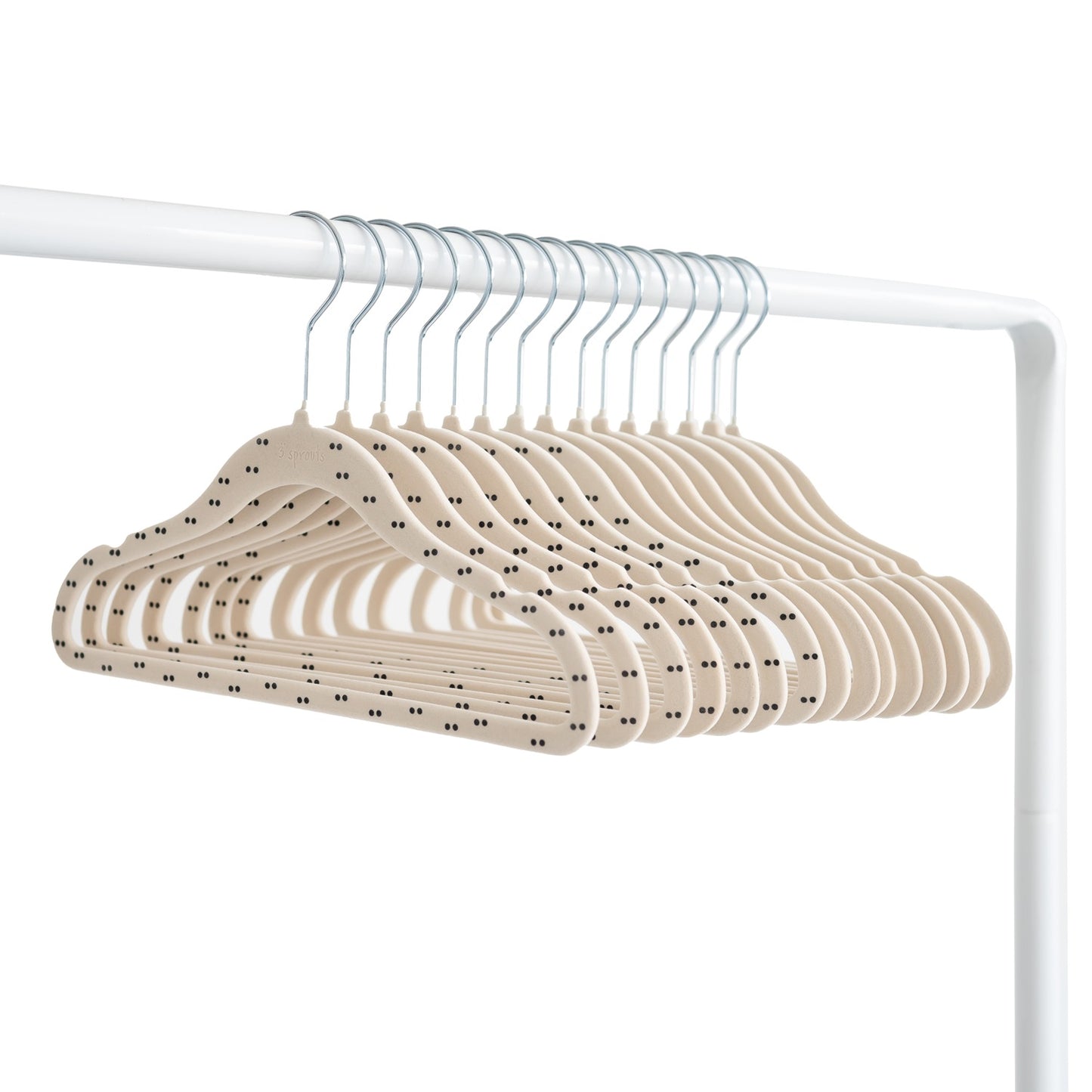 double dot & beige velvet non-slip hangers