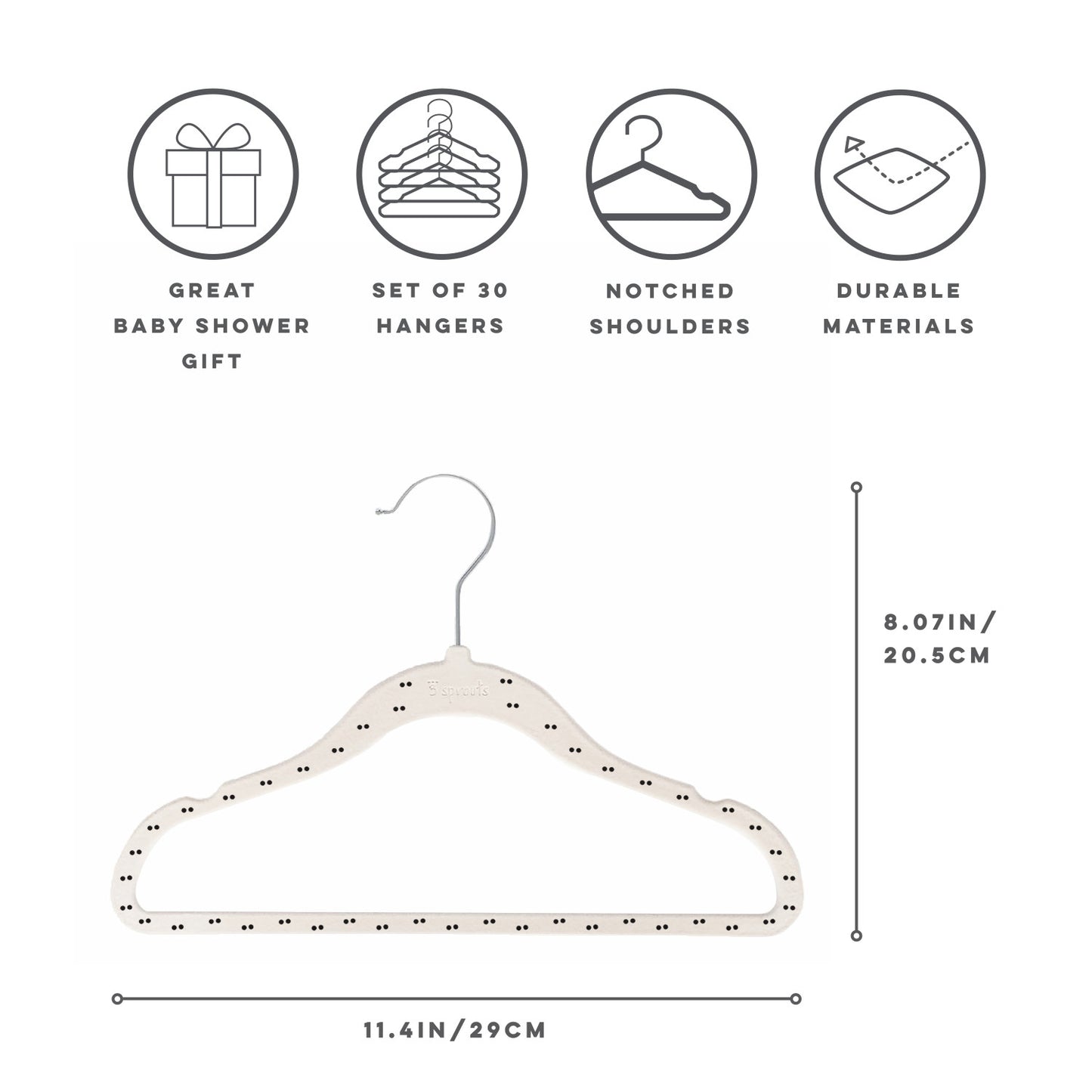 double dot & beige velvet non-slip hangers