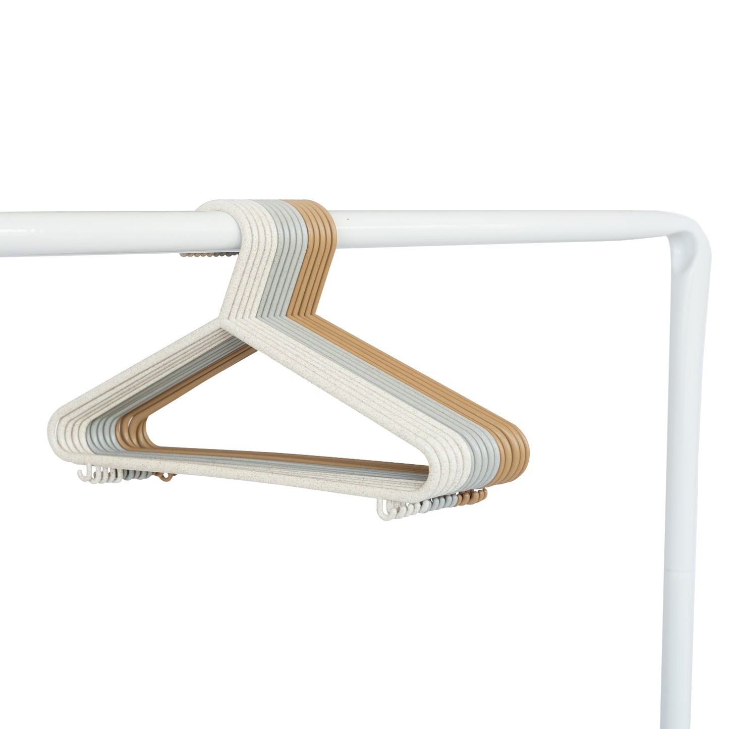 assorted wheat straw hangers (30 per set) - cream/grey/brown
