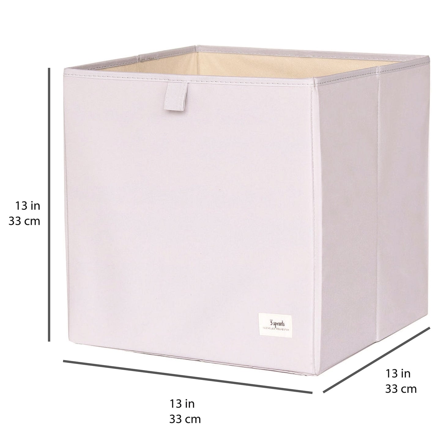 light grey recycled fabric storage box