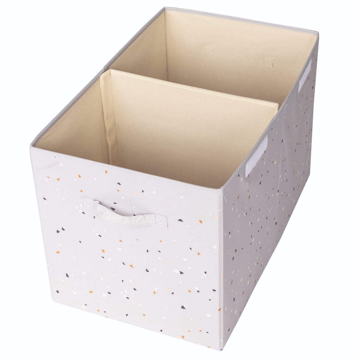 terrazzo light grey recycled fabric folding storage chest