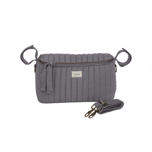 charcoal grey quilted stroller organizer
