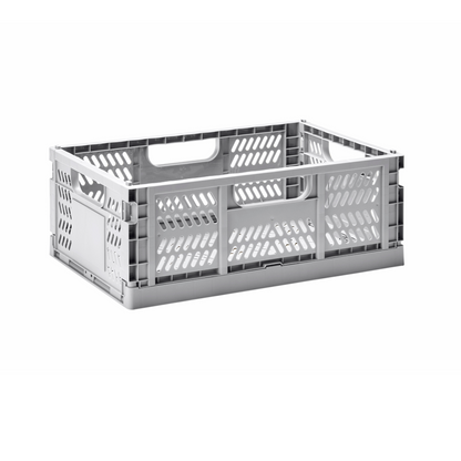 modern folding crate - light grey - 2 sizes available