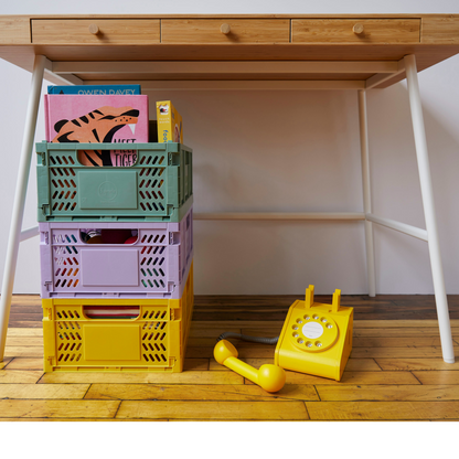 modern folding crate - pink - 2 sizes available