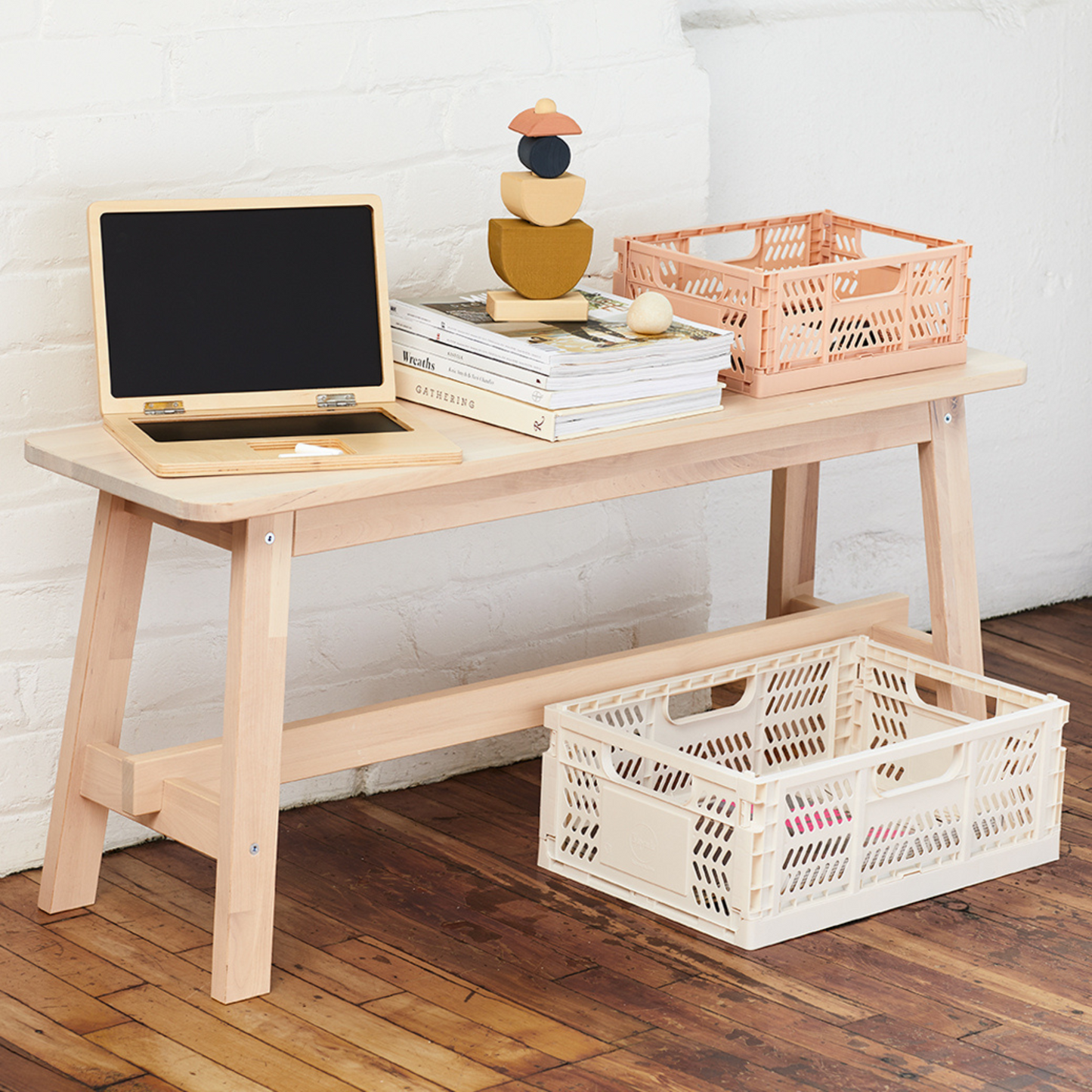 modern folding crate - clay - 2 sizes available