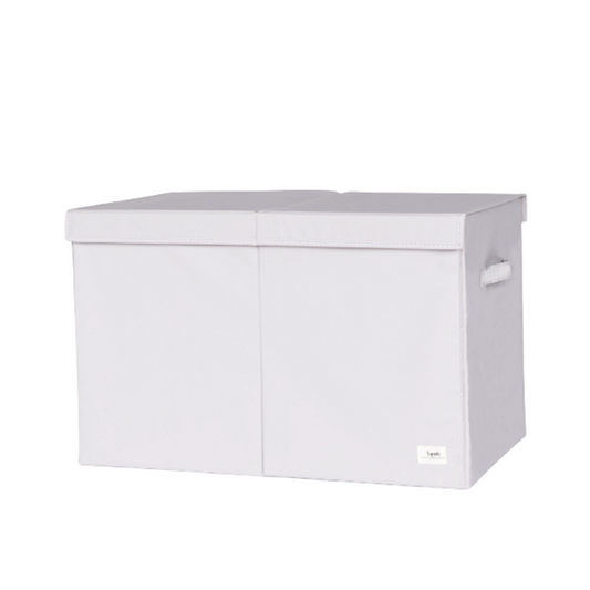light gray recycled fabric folding storage chest