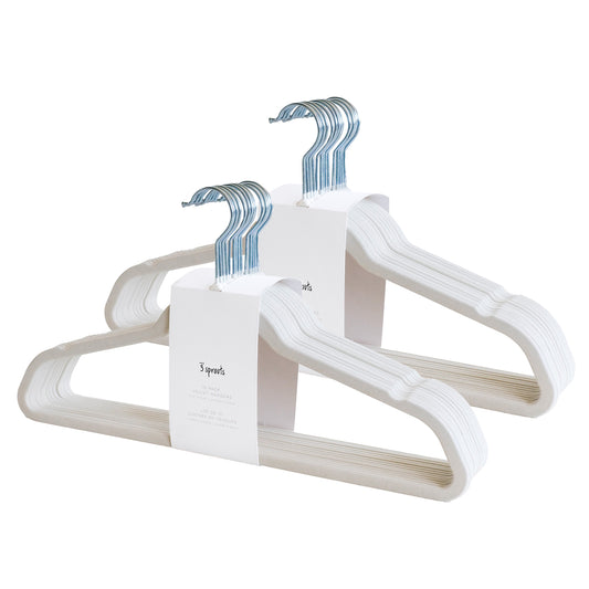 cream adult velvet non-slip hangers (30 per set)
