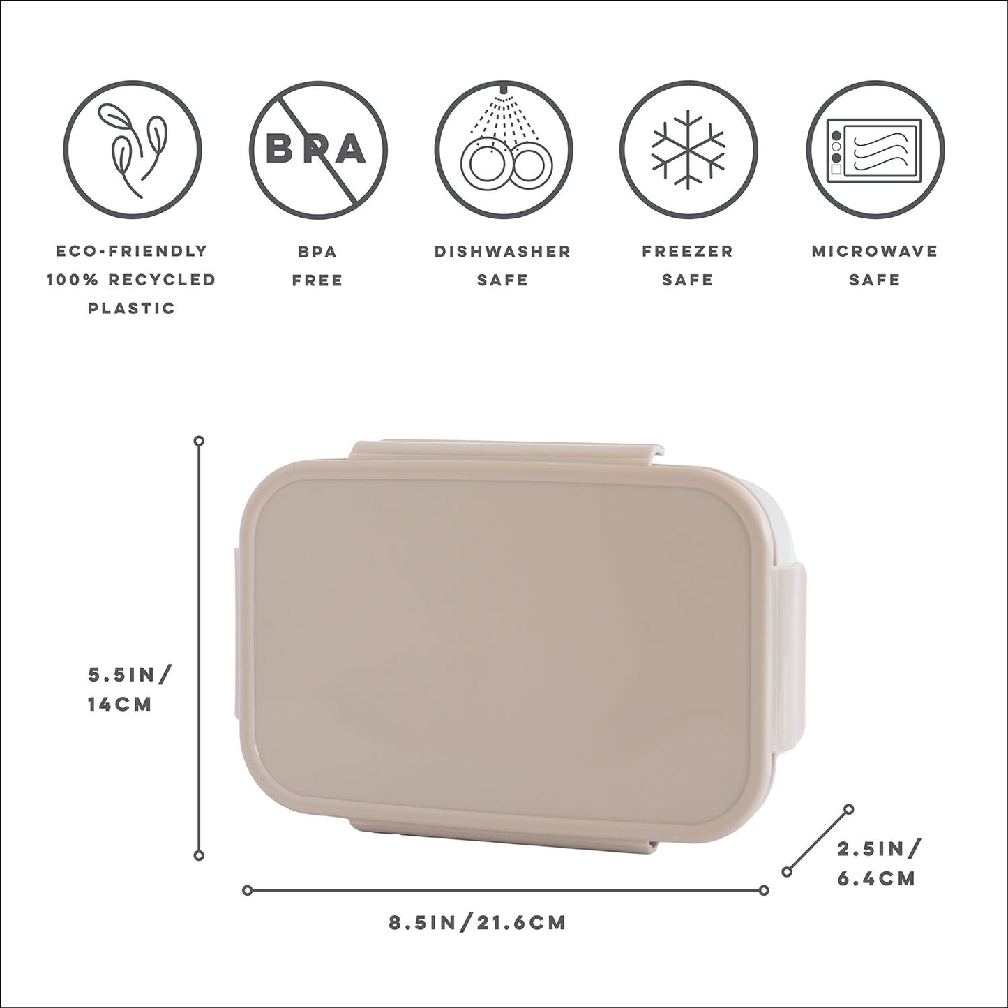 taupe recycled plastic bento box