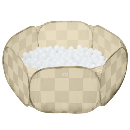 checkerboard beige recycled fabric ball pit