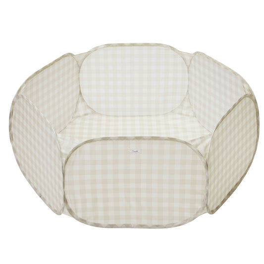 gingham beige recycled fabric ball pit