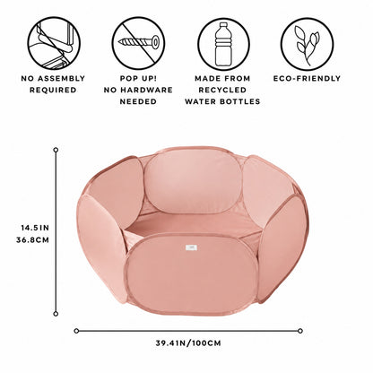 pink recycled fabric ball pit
