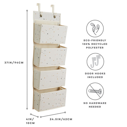 Terrazzo Cream Recycled Fabric Over the Door Organizer
