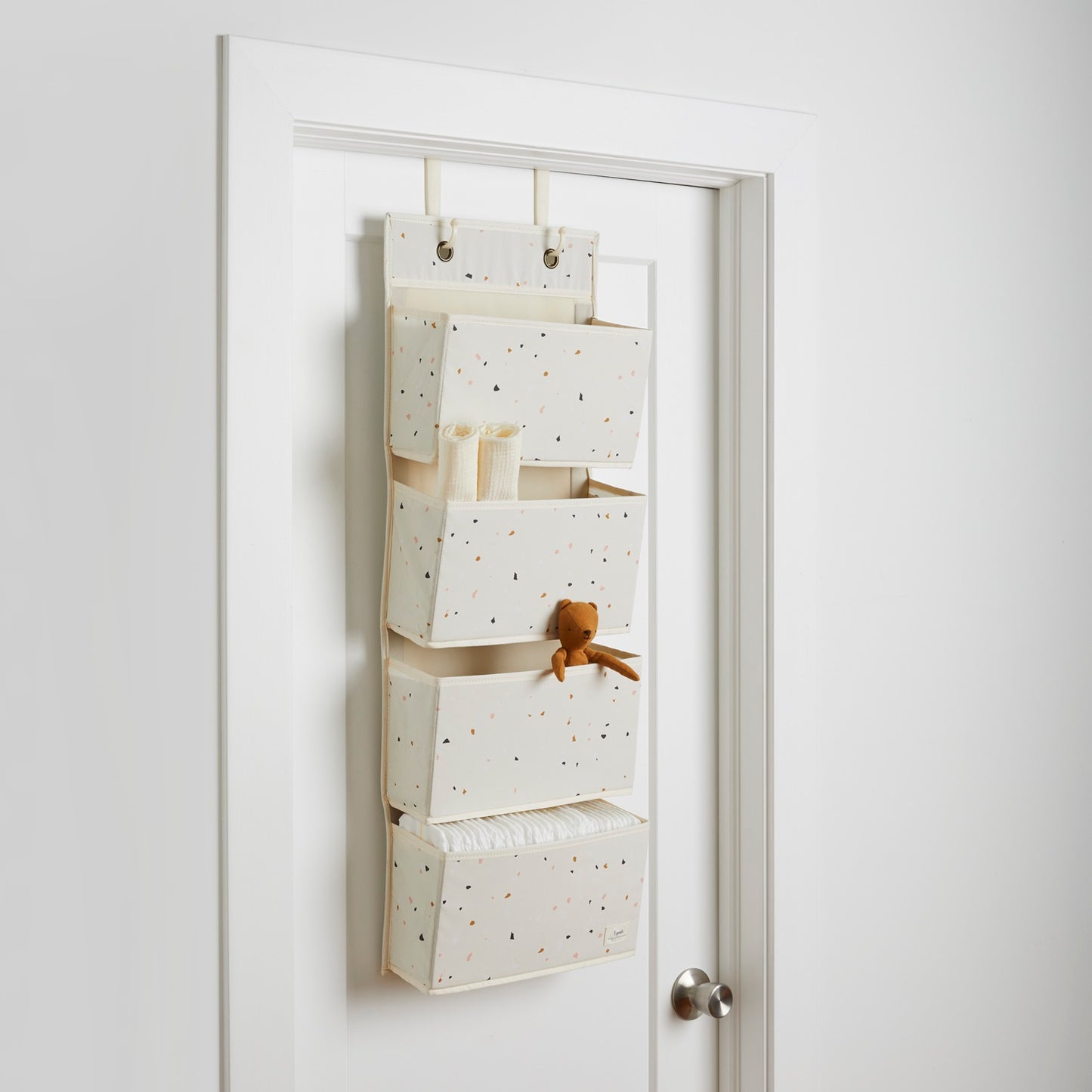 Terrazzo Cream Recycled Fabric Over the Door Organizer