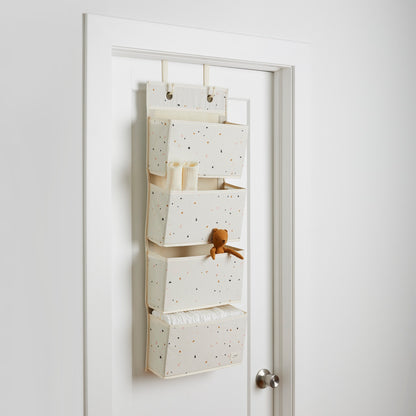 Terrazzo Cream Recycled Fabric Over the Door Organizer