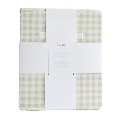 gingham beige recycled fabric folding storage chest
