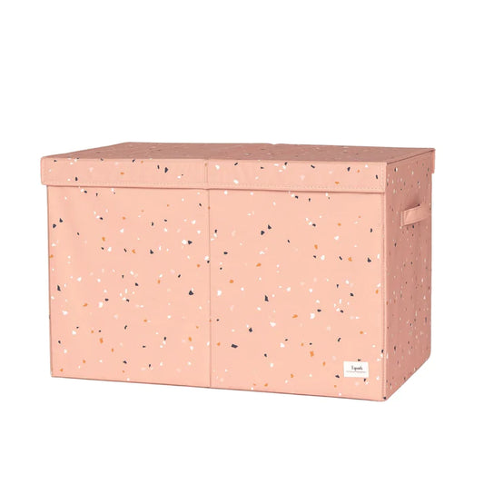 terrazzo clay recycled fabric folding storage chest
