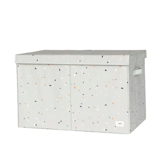 terrazzo green recycled fabric folding storage chest