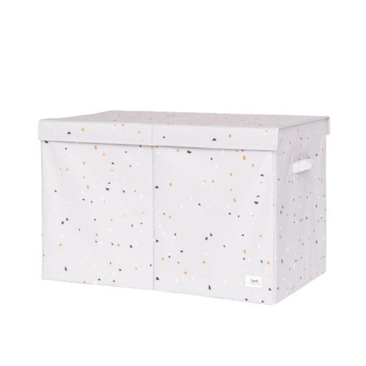 terrazzo light grey recycled fabric folding storage chest