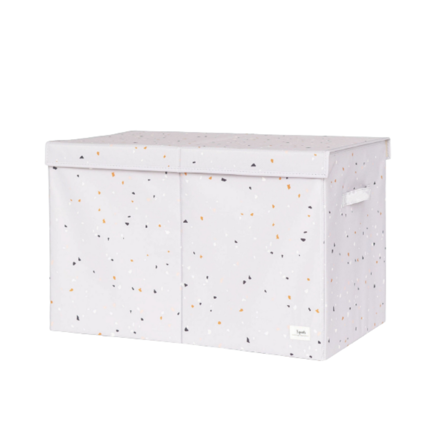 terrazzo light gray recycled fabric folding storage chest