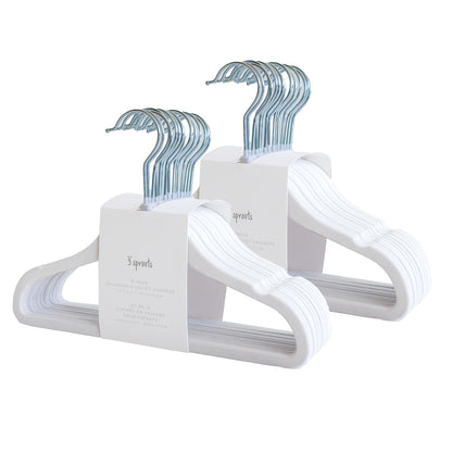 white velvet non-slip hangers (30 per set)