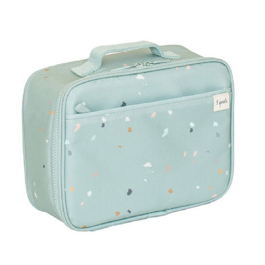 terrazzo green recycled fabric lunch bag