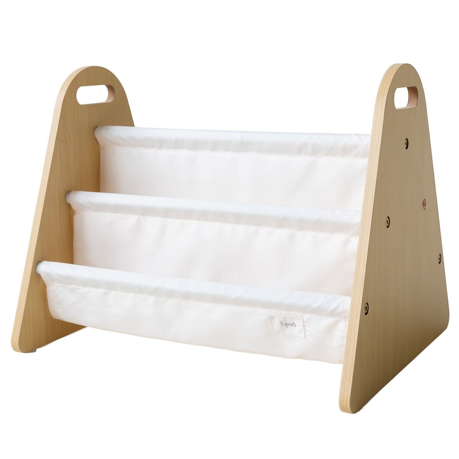 cream double-sided portable book rack – 3sprouts.ca