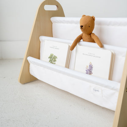 cream double-sided portable book rack