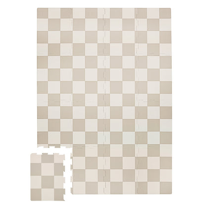 checkerboard beige EVA foam puzzle mat