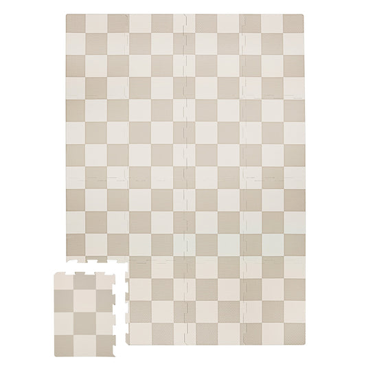 checkerboard beige EVA foam puzzle mat