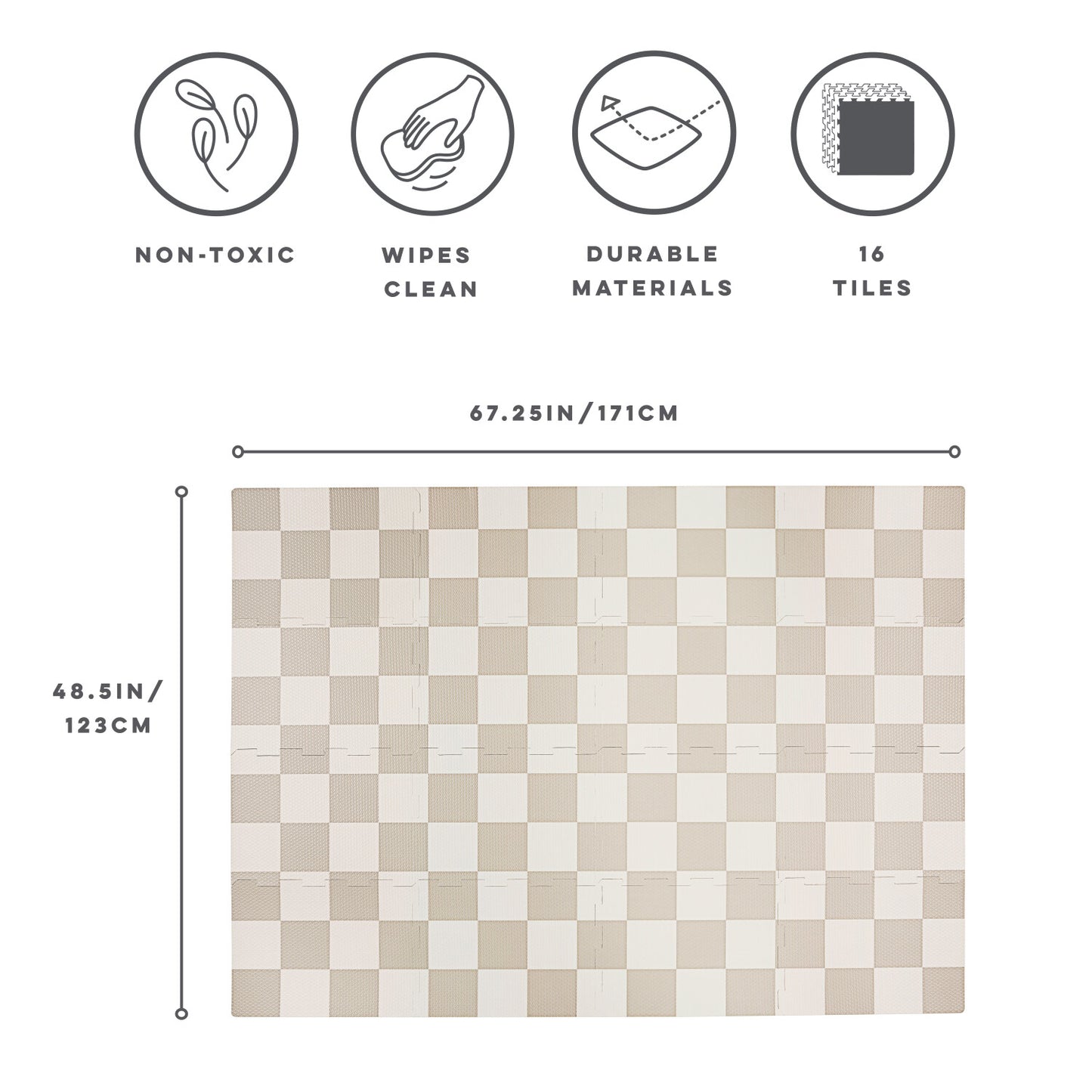 checkerboard beige EVA foam puzzle mat