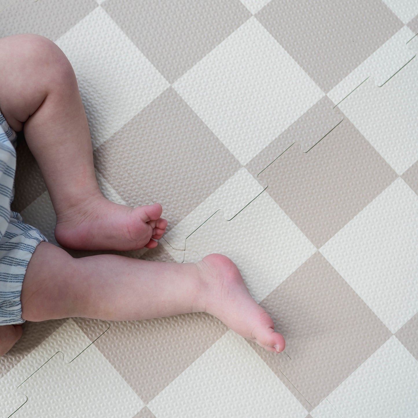 checkerboard beige EVA foam puzzle mat