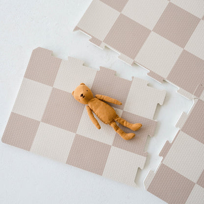 checkerboard beige EVA foam puzzle mat