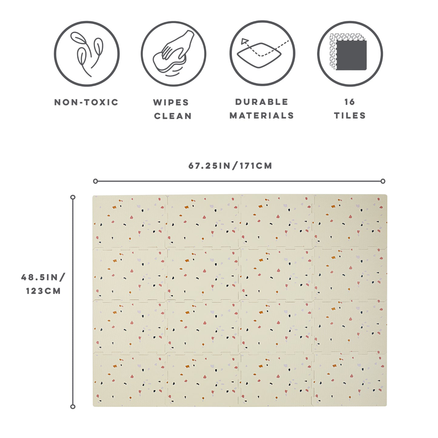 terrazzo cream EVA foam puzzle mat