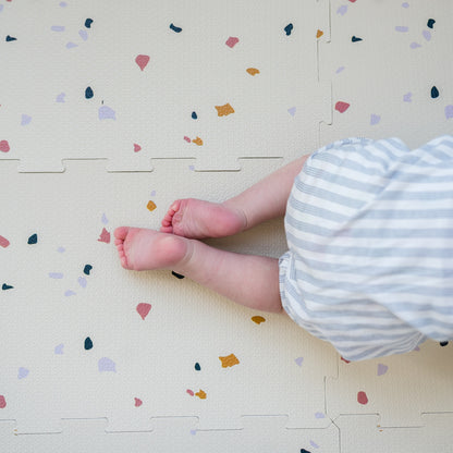 terrazzo cream EVA foam puzzle mat