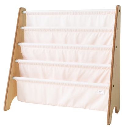 pink recycled fabric book rack