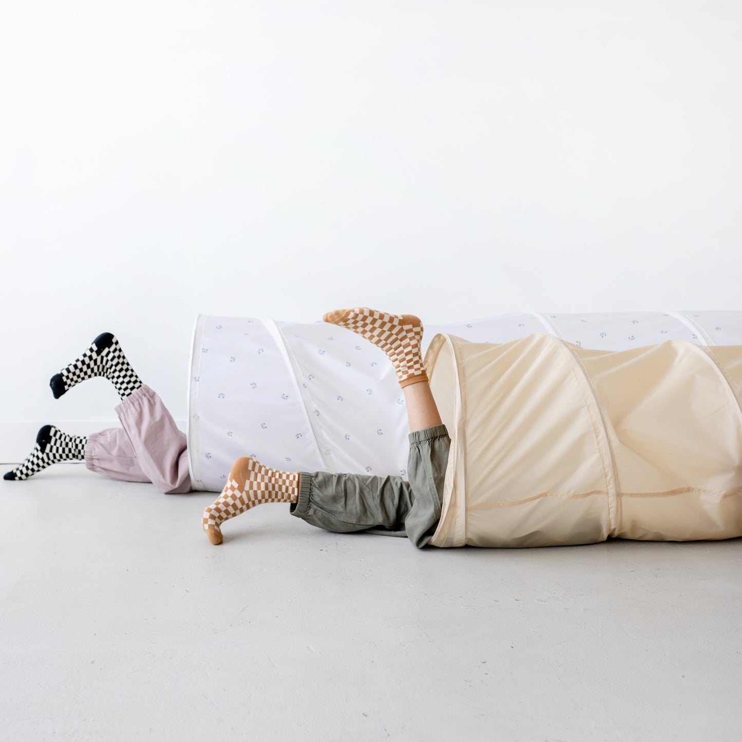 beige recycled fabric play tunnel
