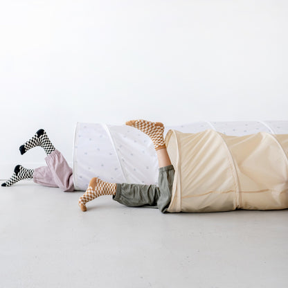 beige recycled fabric play tunnel