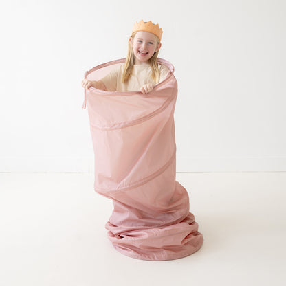pink recycled fabric play tunnel