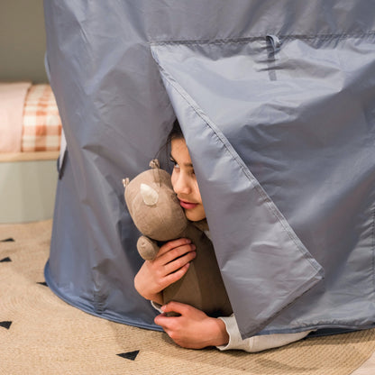 blue recycled fabric play tent