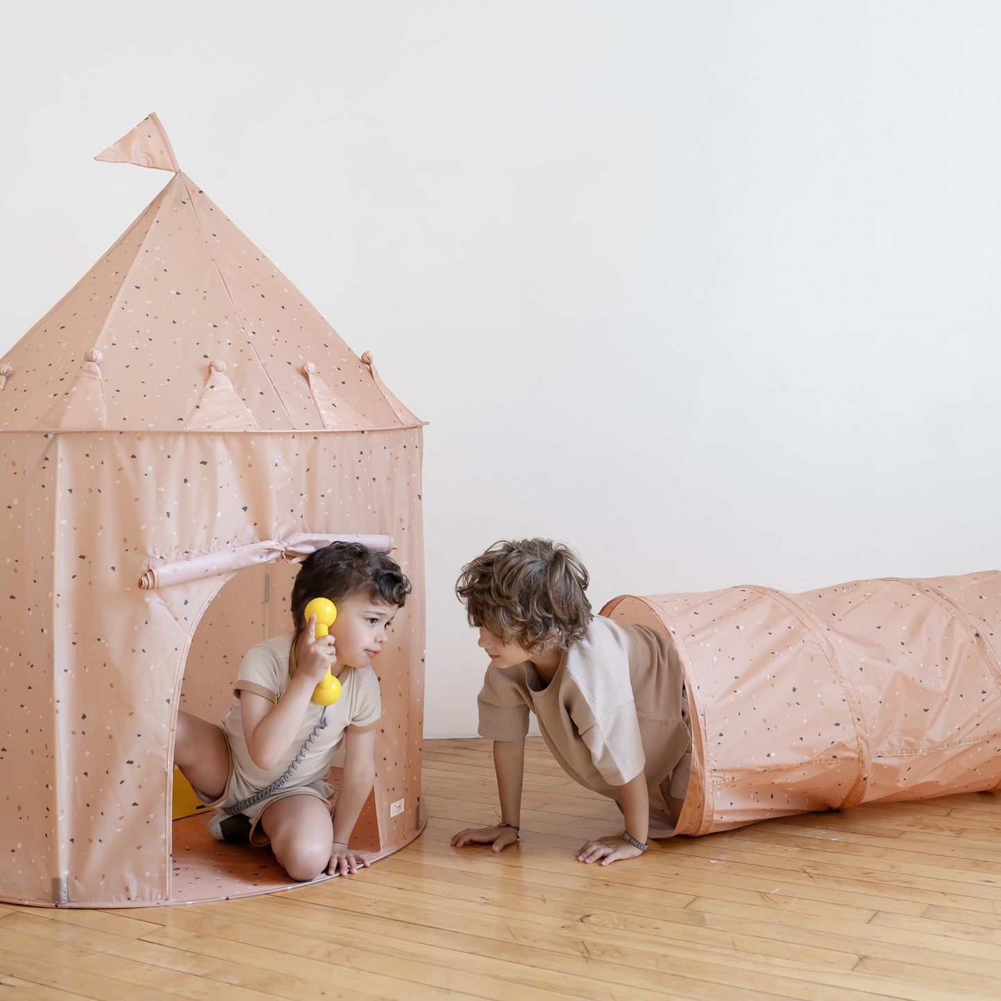 terrazzo clay recycled fabric play tent