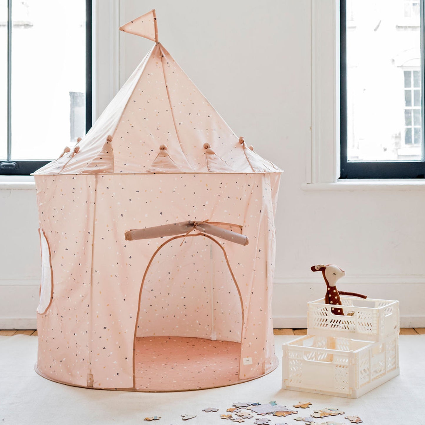 terrazzo clay recycled fabric play tent