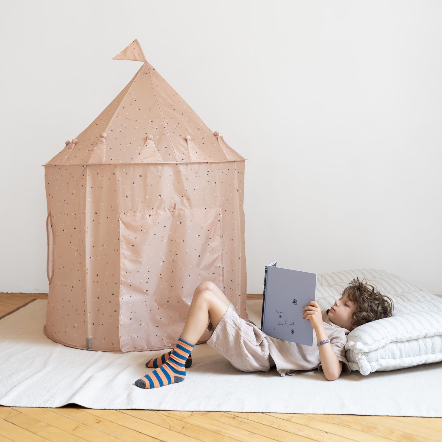 terrazzo clay recycled fabric play tent